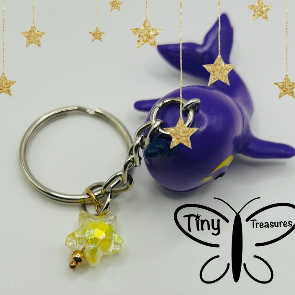 ⭐️Handmade Celestial Narwhal Figure Keychain⭐️